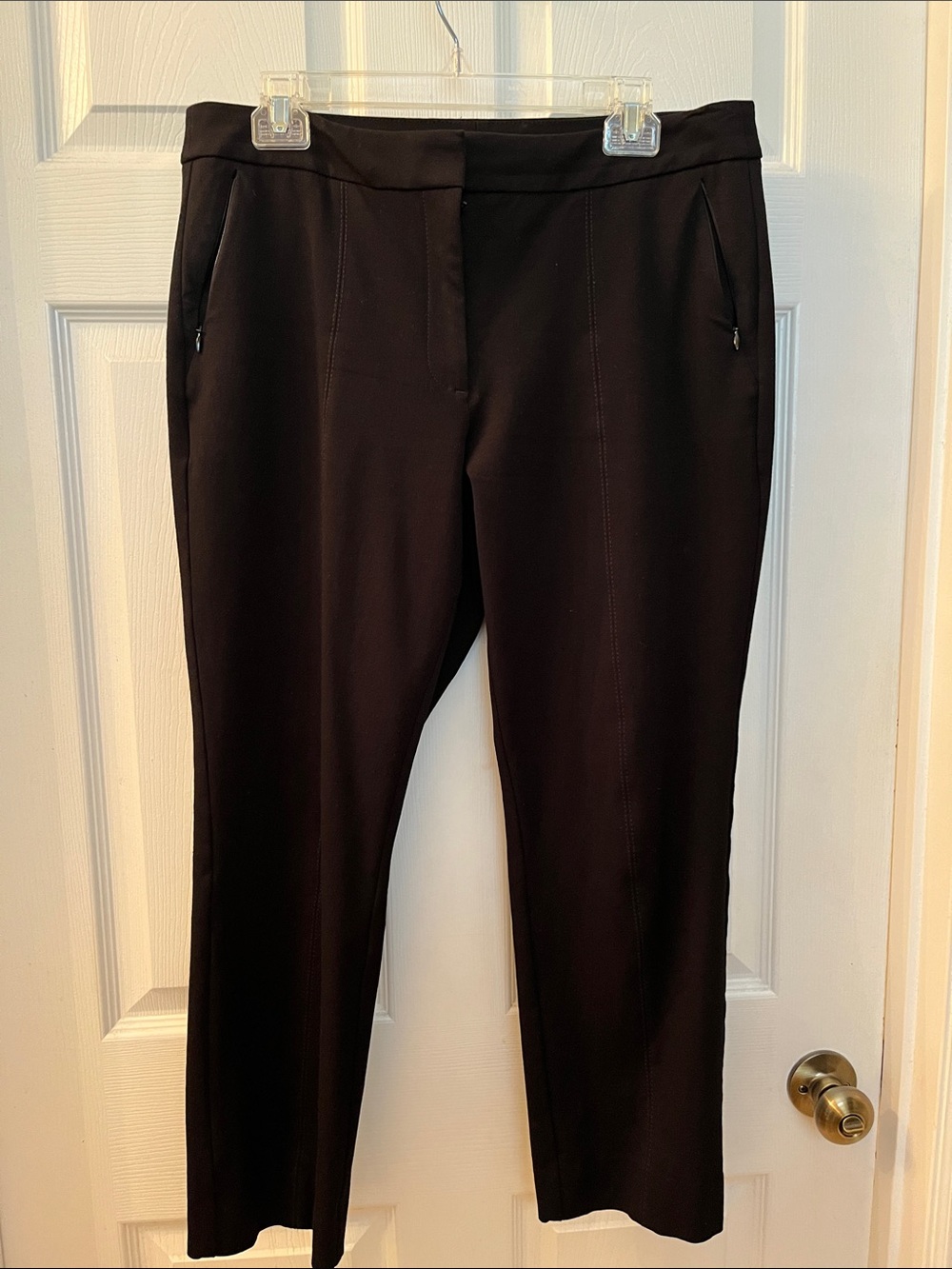 White House Black Market Black Stretch Stovepipe Pants Size 10 Like New